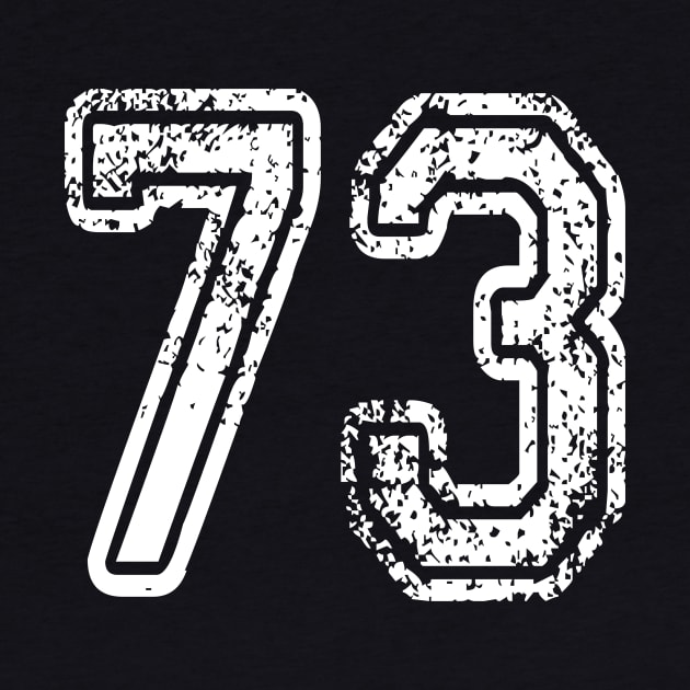Number 73 Grungy in white by Sterling